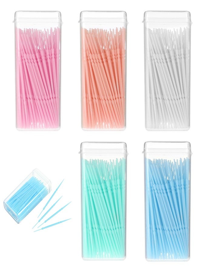 WLLHYF 500Pcs Double Head Dental Floss Interdental Toothpick Brush Teeth Stick Oral Care Tool Disposable Plastic Toothpicks for Travel and Home Use (100pcs/Box) - Image 1